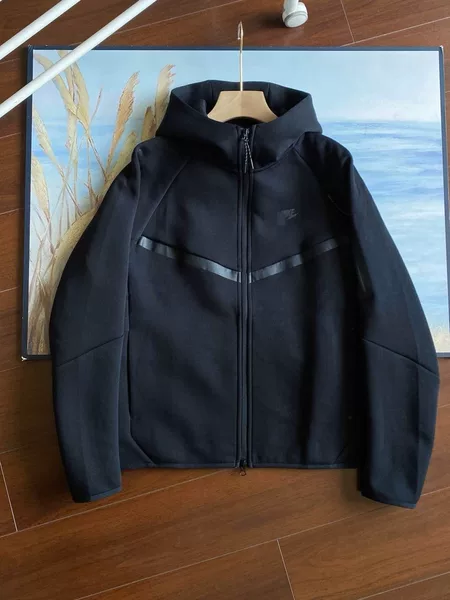New Nk Spring and Autumn Men's Knitted Tech Cotton Air Layer Hooded Zipper Cardigan Jacket Top 950 Cross-Border Clothing