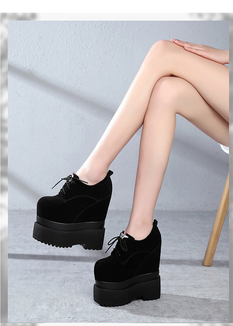 Giày cao gót nữ đế xuồng platform tăng chiều cao 18 cm — Màu đen chi tiết 5