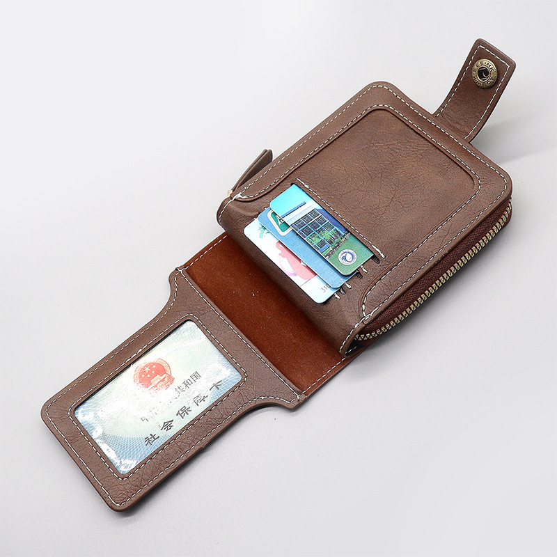 Bolso de tarjetas de hombre de alta calidad, gran capacidad multifuncional, porta tarjetas de tarjetas, cartera corta retro, bolsa de cambio de tarjetas