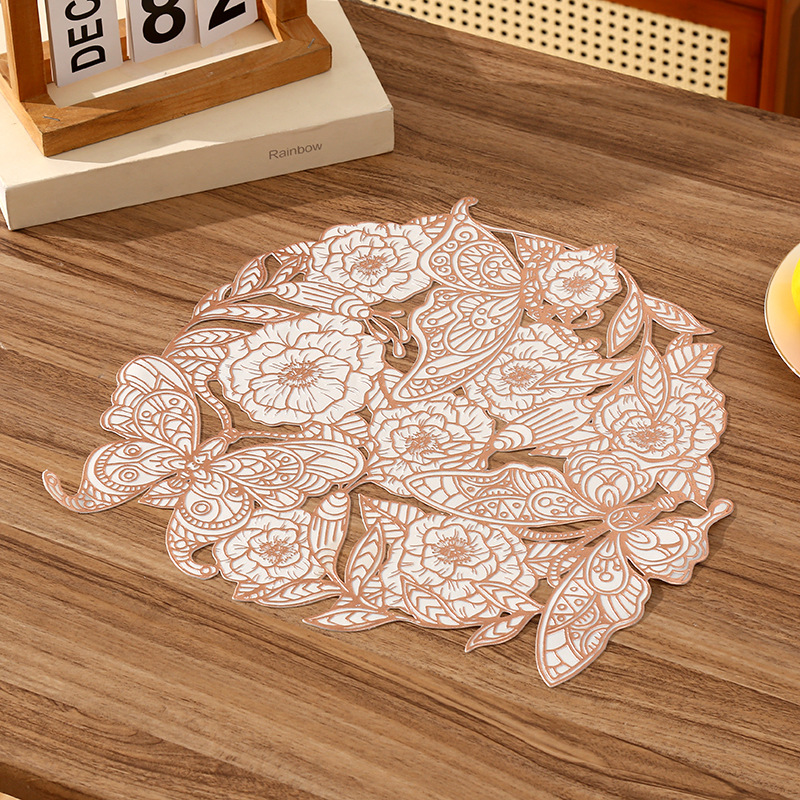 Francés romántico forma de mariposa esterilla de PVC mariposa creativa diseño simple esterilla de aislamiento térmico esterilla impermeable de restaurante de lujo