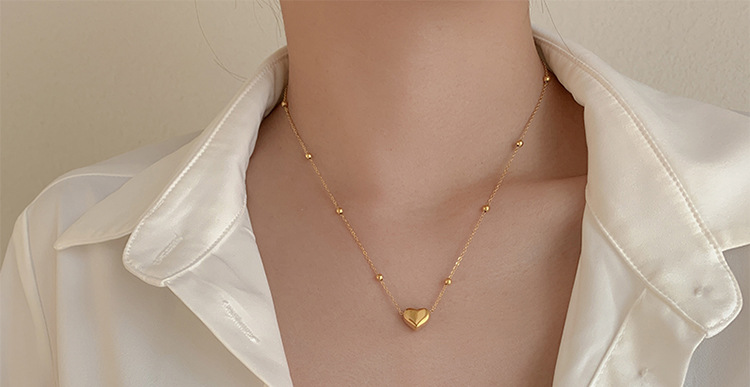 Fashion Heart Shape Titanium Steel Necklace 1 Piece display picture 1