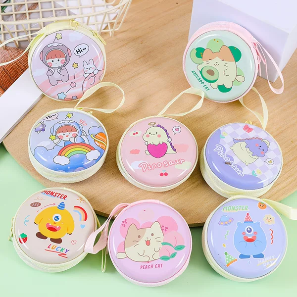 Children's Chuangyi Cute Horse Mouth Storage Bag Cartoon Coin Purse Earphone Line Round Zipper Storage Box Small Gift