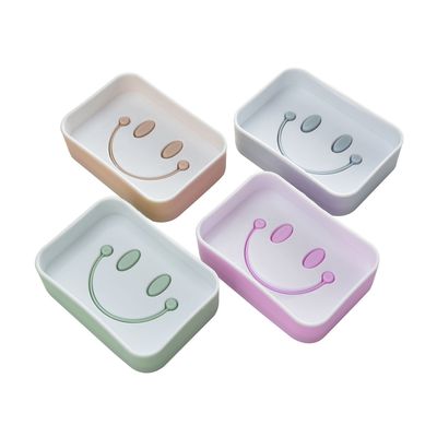 Cartoon Smiling face double-deck Leachate Soap box Wash one's face Dish bathroom soap box Soap Tray Soap holder Plastic