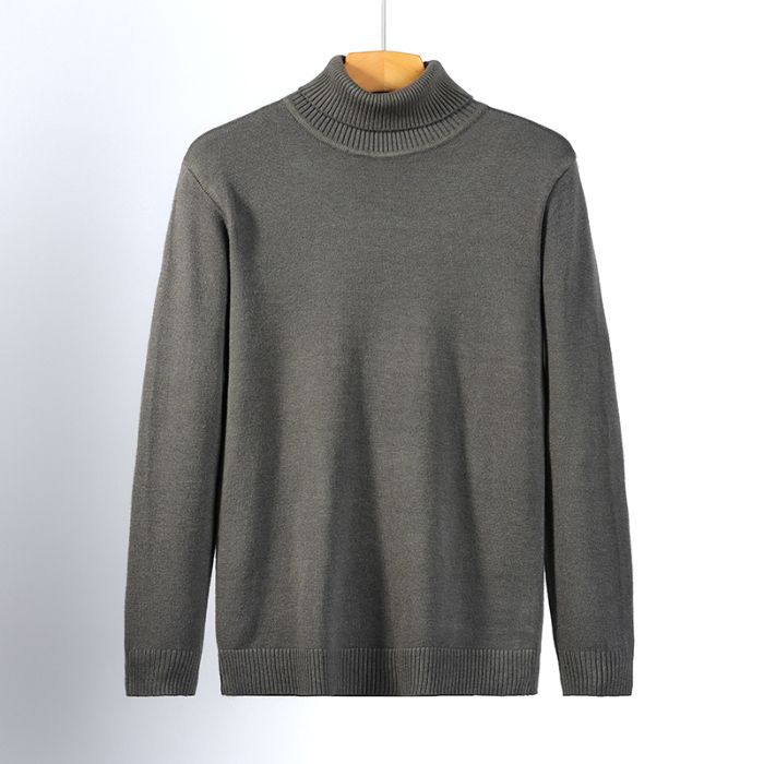 Men's Slim-Fit Turtleneck Sweater – Business Casual Knit Pullover, Wrinkle-Resistant & Warm (M-3XL, 13 Colors)_voghion.com