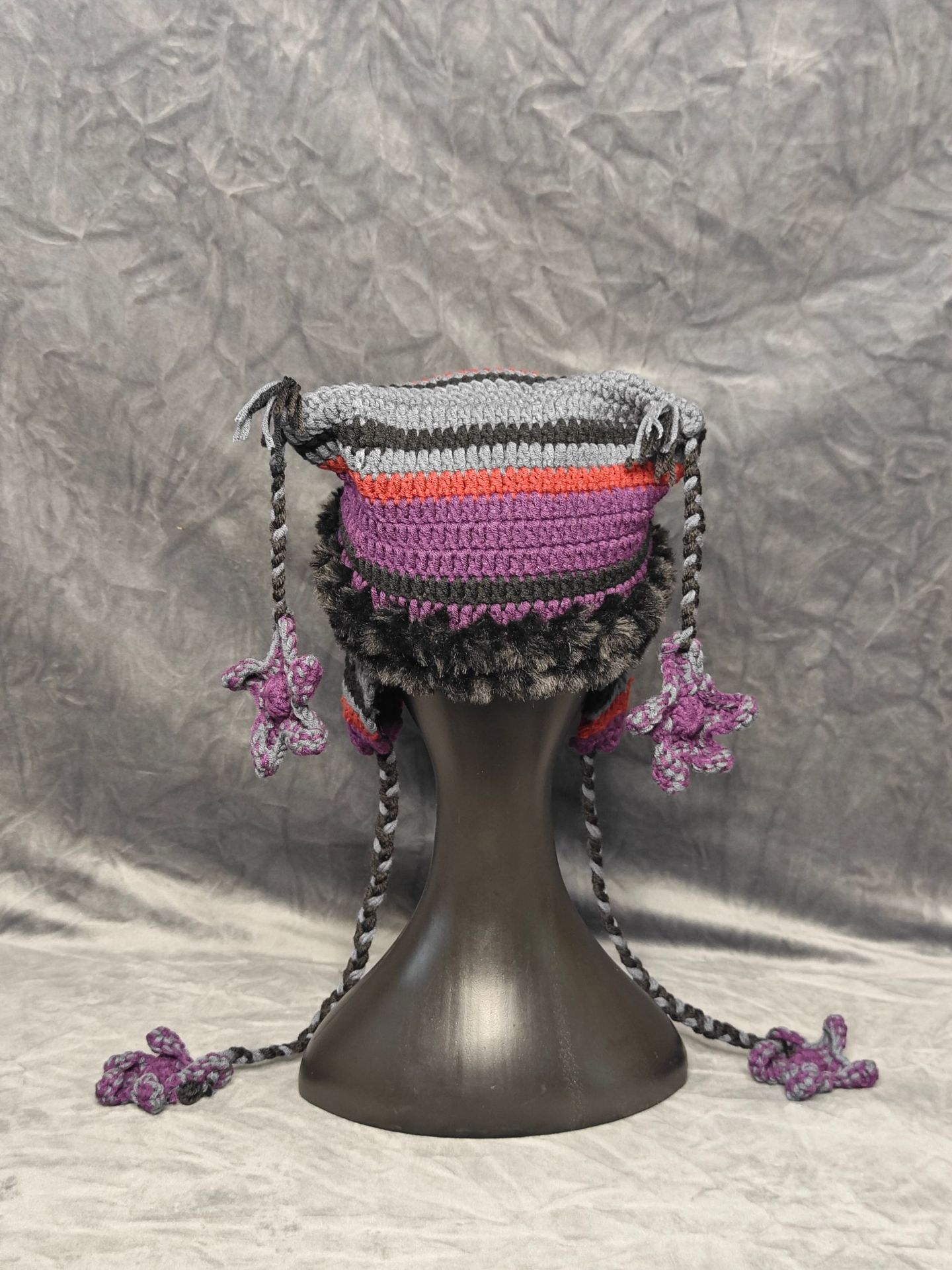 Hersteller Großhandel Little Devil Gestreifte handgestrickte Kreuzbordüre Xiaohongshu Gleiche Katzenohren Stern Hut Japanisch Einfach_voghion.com