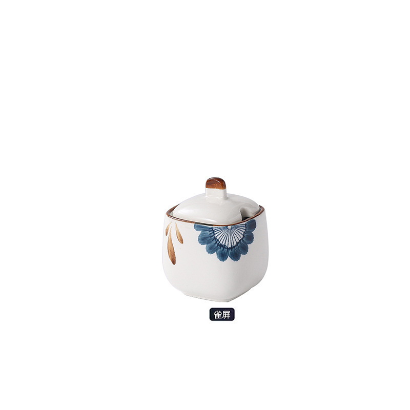 缶陶磁器唐辛子油箱油瓶日本式蓋付き家庭用調味料キッチン調味料缶調味料箱塩缶鶏精|undefined