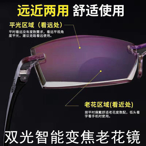 Reading glasses smart zoom black technology middle-aged and elderly high-definition reading glasses men's high-definition anti-blue light glasses for both distance and near use