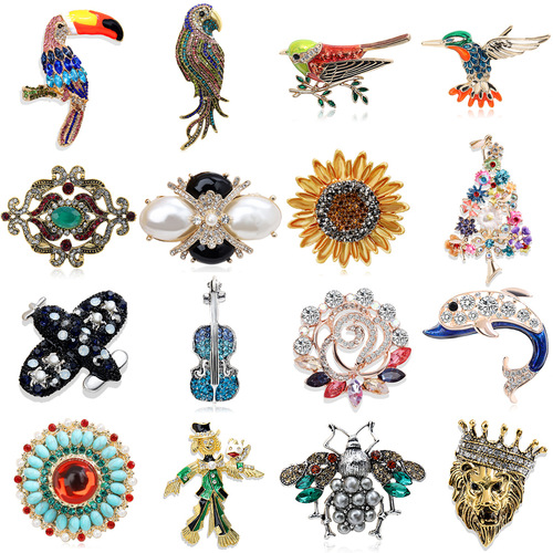 Pearl Butterfly, Bee, Airplane, Sunflower, Christmas Tree Brooch Pins – European & American-Style Corsage Badges & Accessories Pins