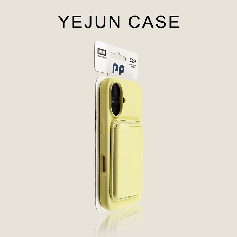 Suitable for Iphone16/16Pro Mobile Phone Case 17 Cream Yellow Large Hole Apple 16Promax Magnetic Card Holder 15Pro Suitable for Iphone16/16Pro Mobile Phone Case 17 Cream Yellow Large Hole Apple 16Promax Magnetic Card Holder 15Pro
