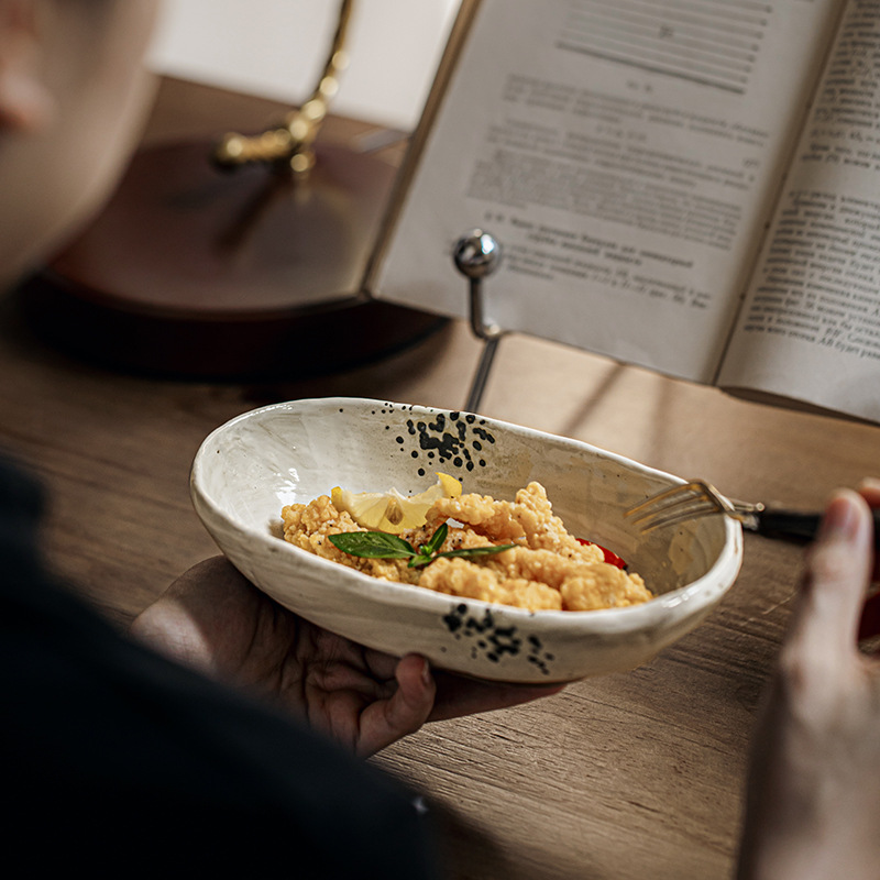 Serie de Kochi, viento silencioso, platos de cerámica de forma especial, platos de comedor, platos de comedor, exportación transfronteriza de cubiertos residenciales