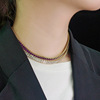 Zirconium, rectangular pendant, fashionable advanced tennis chain, necklace, high-quality style, diamond encrusted, custom made