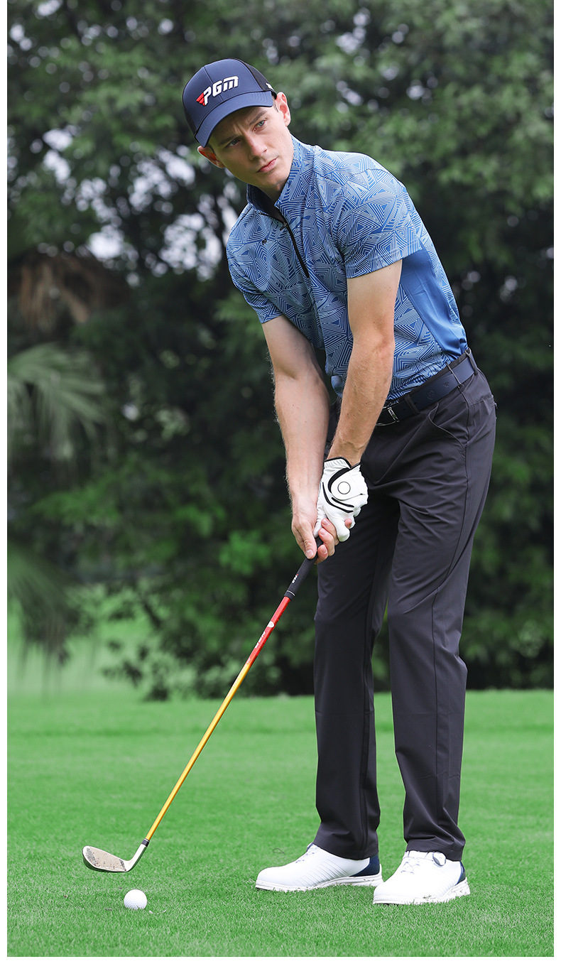 Áo thun nam golf ngắn tay vải thể thao co giãn PGM — YF394 màu trắng, YF394 màu xanh, YF394 Màu Đỏ chi tiết 6