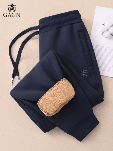 Unisex Fleece- lined Sweatpants for Autumn and Winter — Thickened Casual Pants, Outwear Lamb Wool- Lined Extra- Long Cotton Pants