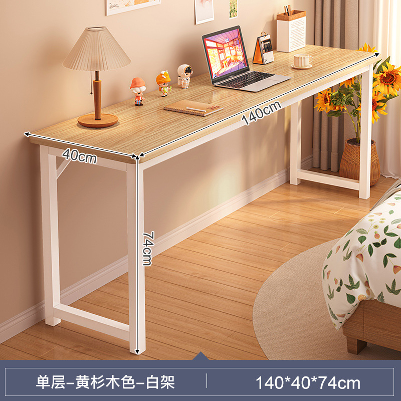 Escritorio para estudiantes que estudian mesa para dos hogares rectángulo simple casa de alquiler mesa de computadora mesa estrecha mesa larga contra la pared