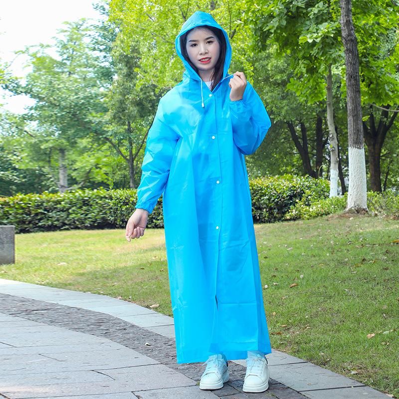 New Thick Raincoat Fashion Eva Adult Outdoor Travel Portable One-piece Raincoat Factory Supply