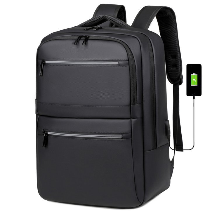Cross-border new minimalist business backpack, multi-functional laptop bag, men's large-capacity travel bag with USB charging