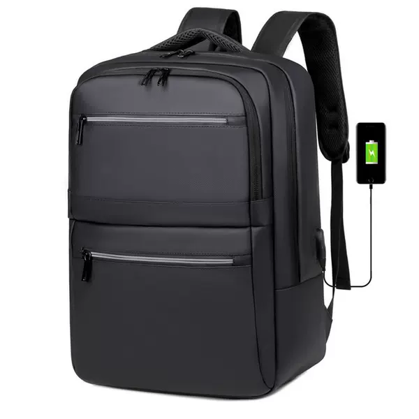 Cross-border new minimalist business backpack, multi-functional laptop bag, men's large-capacity travel bag with USB charging