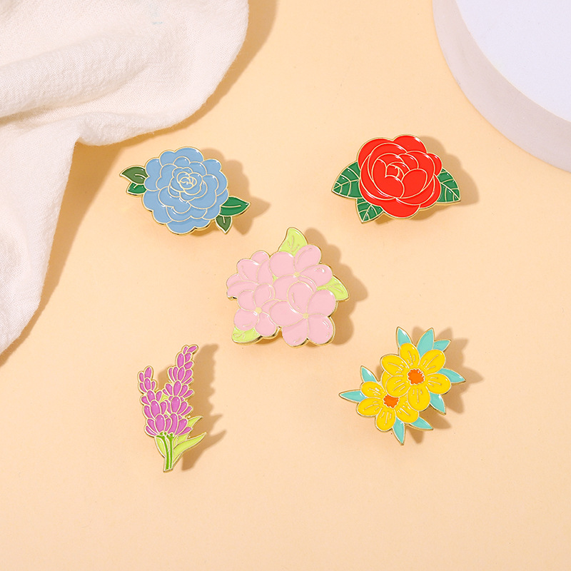 Brooches Classification Basic Pin Flower Alloy Enamel Women'S Brooches