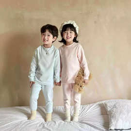 2025秋季新款儿童舒绒套装中小童家居套装内衣保暖家居服童装批发