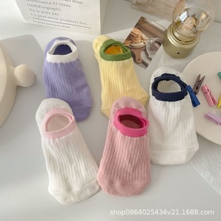Socks Women's Socks Sweat-Absorbent Summer Boat Socks Shallow Mouth Breathable Women's Socks Invisible Socks Non-Slip Non-Falling Internet Celebrity Sweet