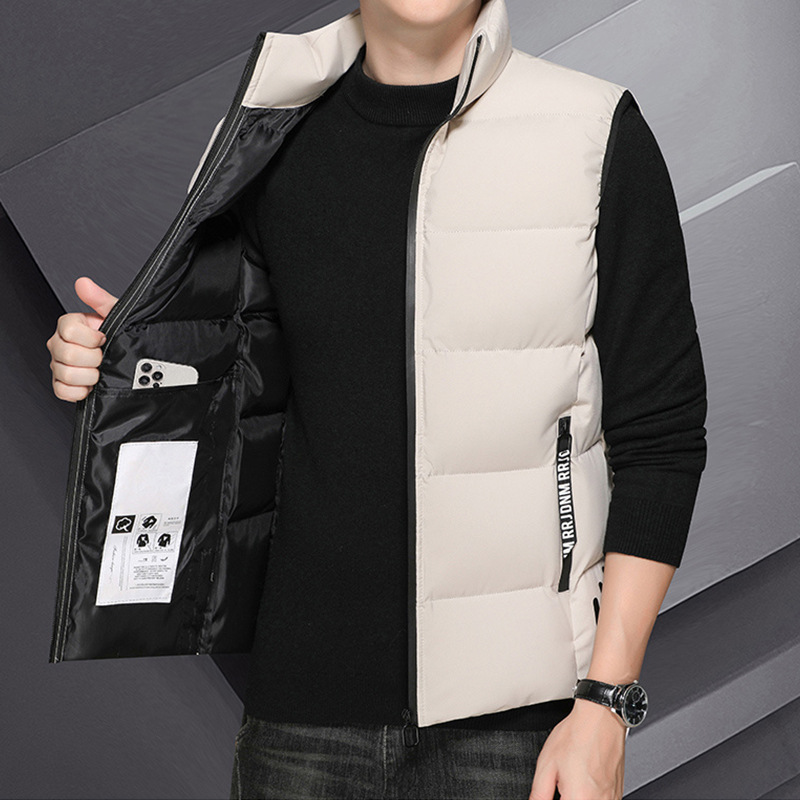 Chaleco de hombro blanco al aire libre chaleco sin mangas de plumón transfronterizo de ropa de hombre herramienta chaleco de plumón hombre personalizado image 7