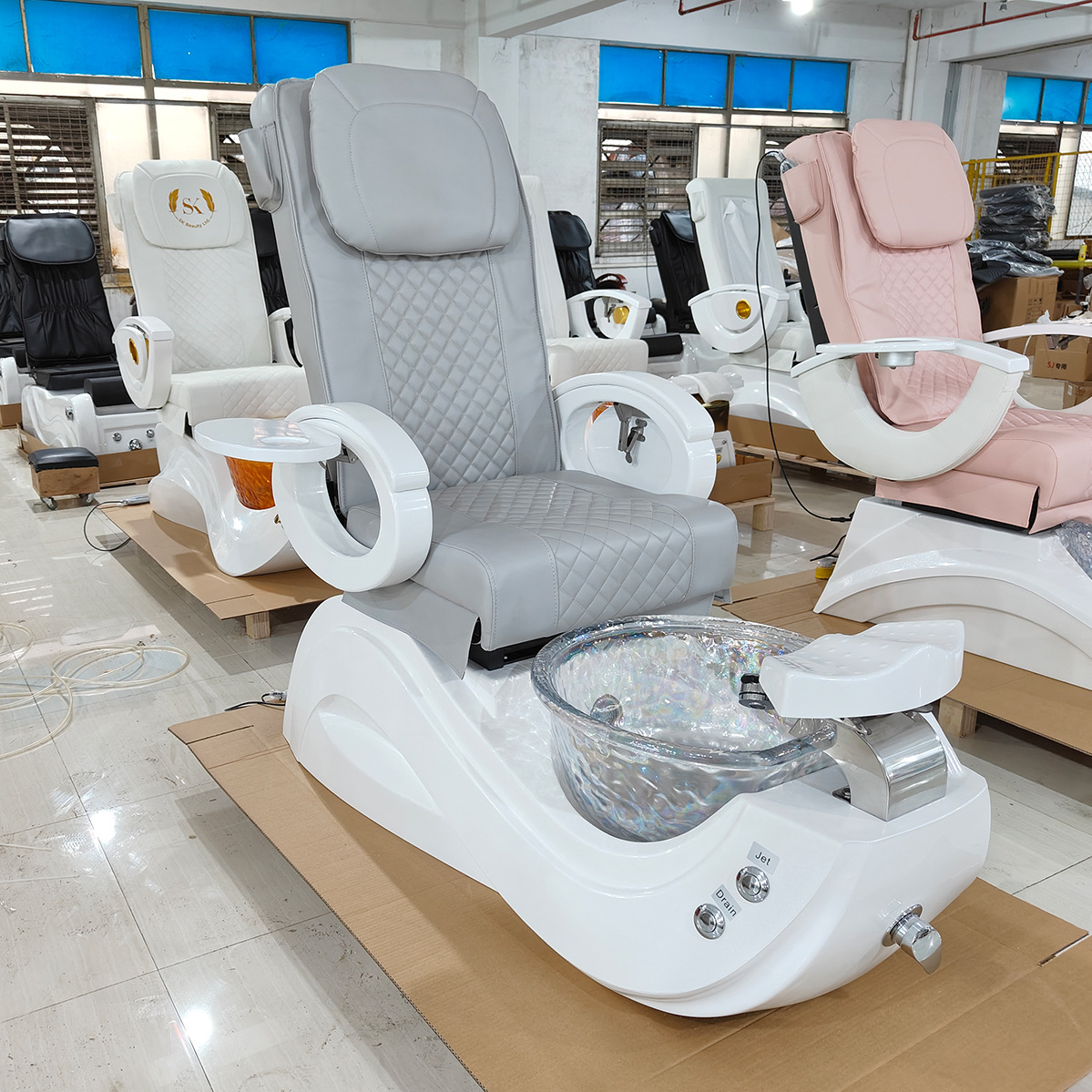 Salón de belleza extranjero de alta calidad sofá de terapia de pedía ajustable eléctrico masaje sauna spa spa lavado pedicura pies sillón de baño A image 5