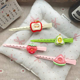 可爱卡通水果发夹甜美少女心侧边鸭嘴夹刘海一字夹后脑勺发卡头饰
