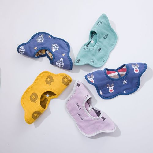 Baby Bib 360-degree Rotating Petal Napkin with 6-layer Cotton Gauze, Manufacturer Wholesale for Infants and Children