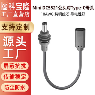 Mini DC5521���DType-Cĸ�^��늾�18AWG0.2�׷�ˮ������Q�Դ��