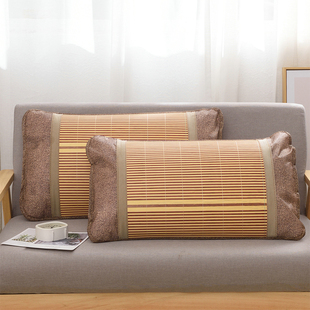 Summer Cool Bamboo Mat Pillowcase Single Student Ice Silk Mat Pillowcase Summer Adult Rattan Pillowcase Pair