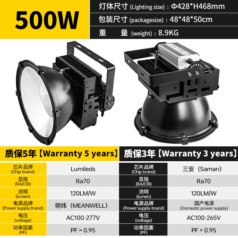 クロスボーダーLEDタワー吊灯1000wサーチライト屋外工事建築照明高ポールライト大出力投光器|undefined