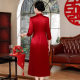 Mother wedding dress cheongsam 2025 spring and summer new acetic acid embroidery Xi mother-in-law dress factory wholesale 60699