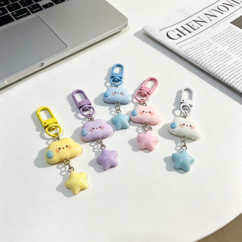 Macaron-Colored Cloud and Star Keychain Pendant, Girly Heart Bag Charm, Fresh and Simple Pendant Macaron-Colored Cloud and Star Keychain Pendant, Girly Heart Bag Charm, Fresh and Simple Pendant