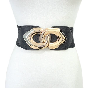 Women's Slim Metal Buckle Belt, 65-90cm, Elastic Stretch Belt for Waist, Single Loop, Fashionable Design