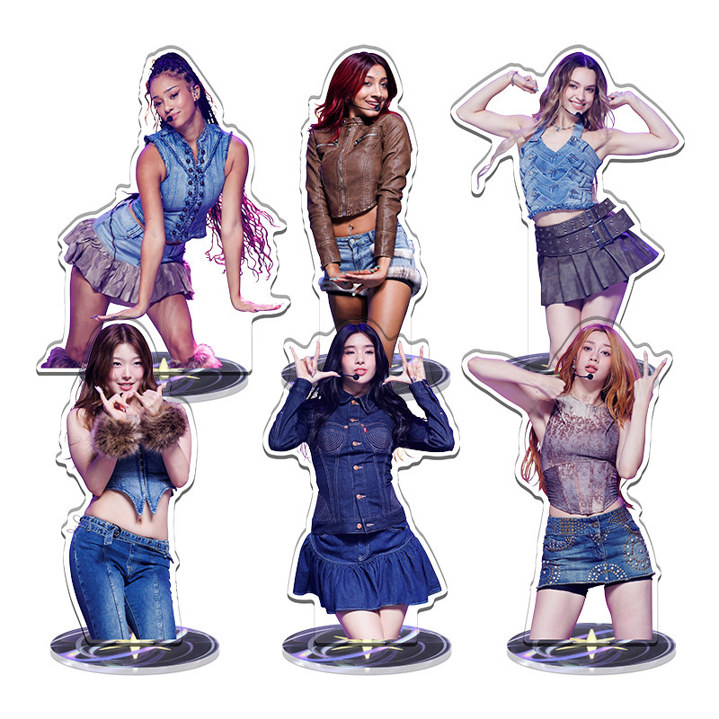 Korean K-Pop Star Academy Katseye Celebrity Merchandise Seamless Laminated Precision-Cut Standee with Internal Printing Korean K-Pop Star Academy Katseye Celebrity Merchandise Seamless Laminated Precision-Cut Standee with Internal Printing
