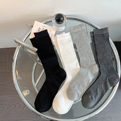 Summer and Spring Ultra-thin Stocking Stacking Socks, Xiaohongshu Style Solid Color Mid-calf Socks for Girls and Boys, Japanese Style JK Socks, Mesh Breathable