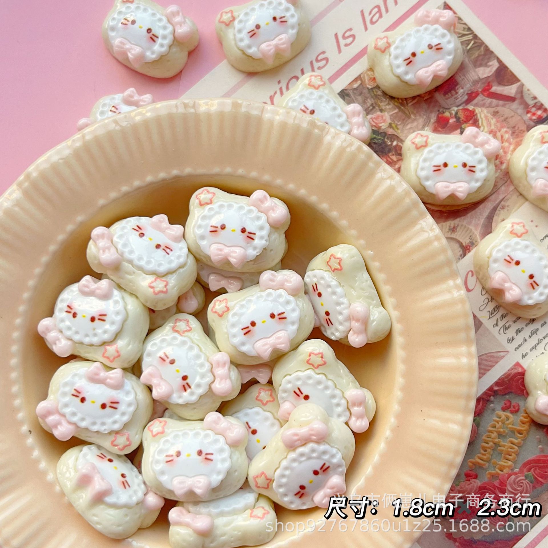 ミルクチョコクッキーkitty猫樹脂アクセサリーdiyクリームゴム携帯ケースヘアクリップ帽子手袋アクセサリー