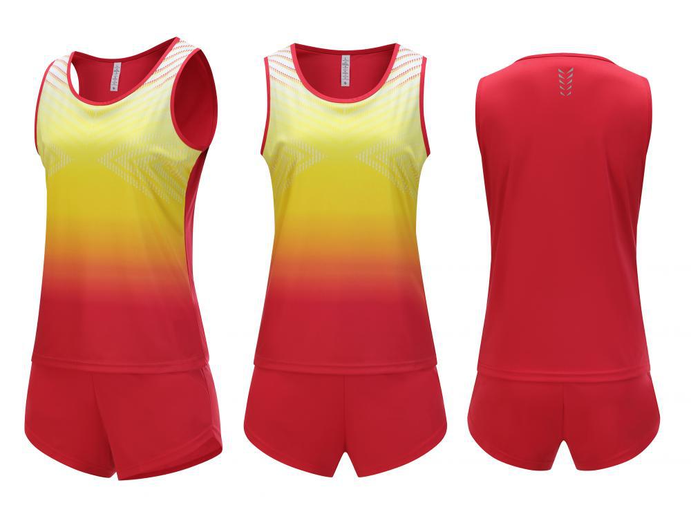Trajes de entrenamiento de atletismo de mujeres trajes deportivos de maratón correr chaleco de secado rápido ocio suelto 8316