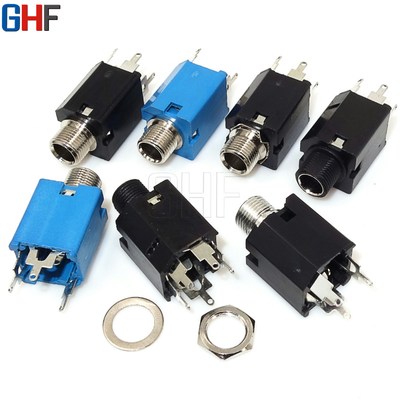 CK-6.35-630麦克风话筒接口JACK音频双声道6.35耳机插座三脚五脚