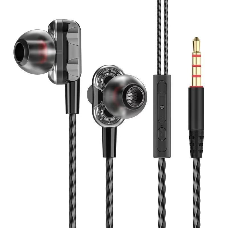 新型ダブルリング入耳式イヤホン重低音携帯電話共通適用リンゴoppo vivo華為粟|undefined