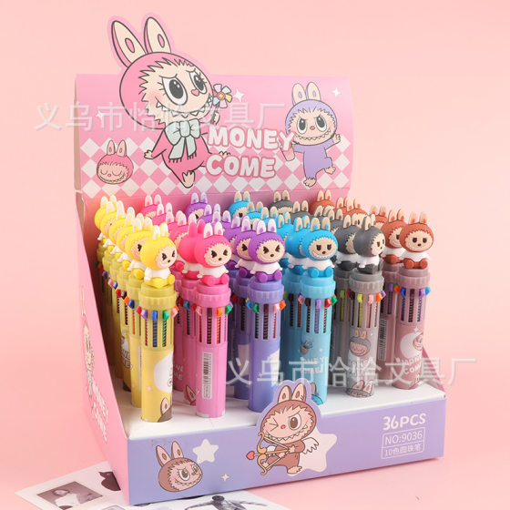 Money come10 color ballpoint pen student cute high color value multi-color hand pen color press pen wholesale