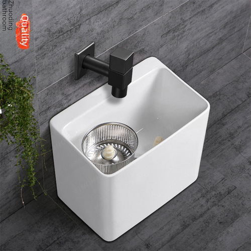 Black wall-mounted washing machine faucet full copper single cold mop pool pure copper faucet wholesale special water faucet nozzle