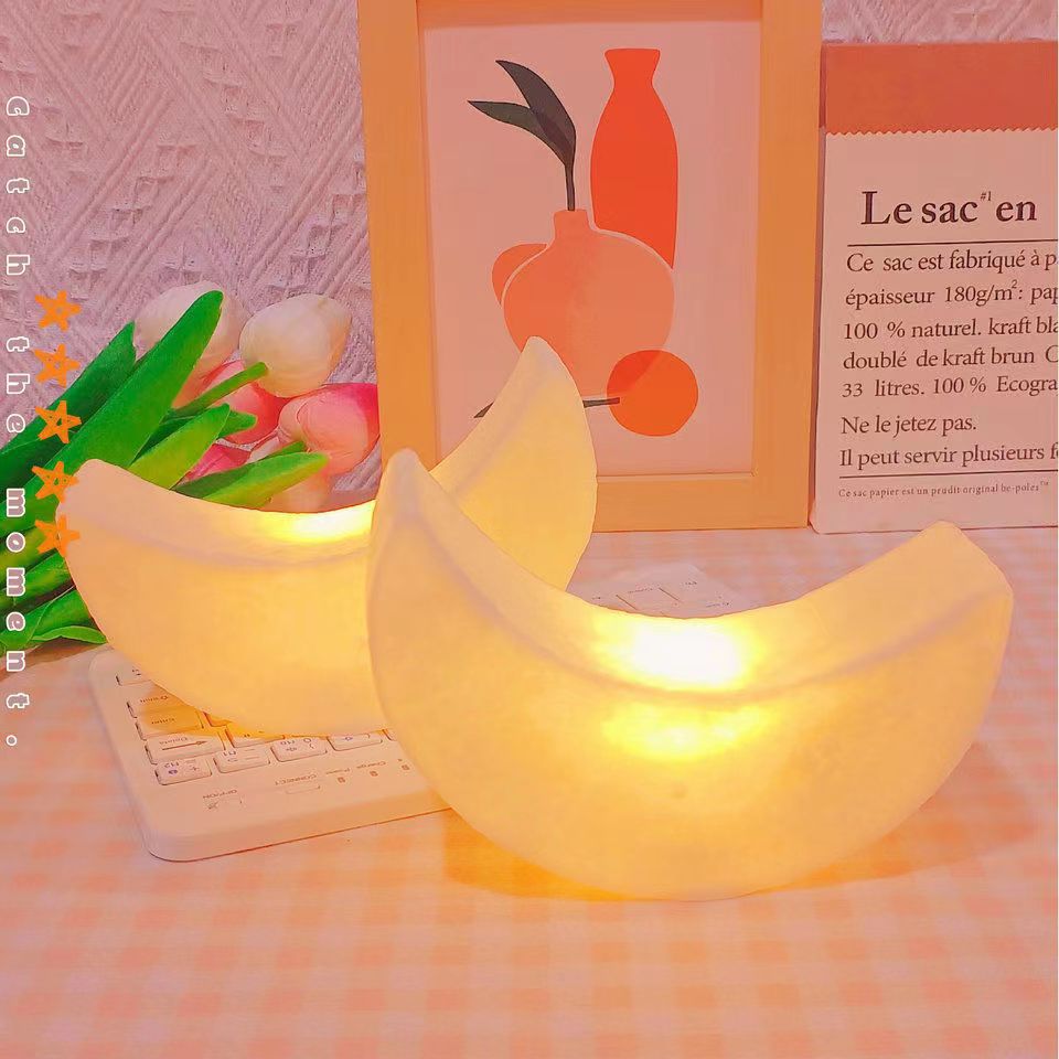 新款創意簡約彎彎月床頭桌面高顏值LED小夜燈禮品地攤套圈圈貨源