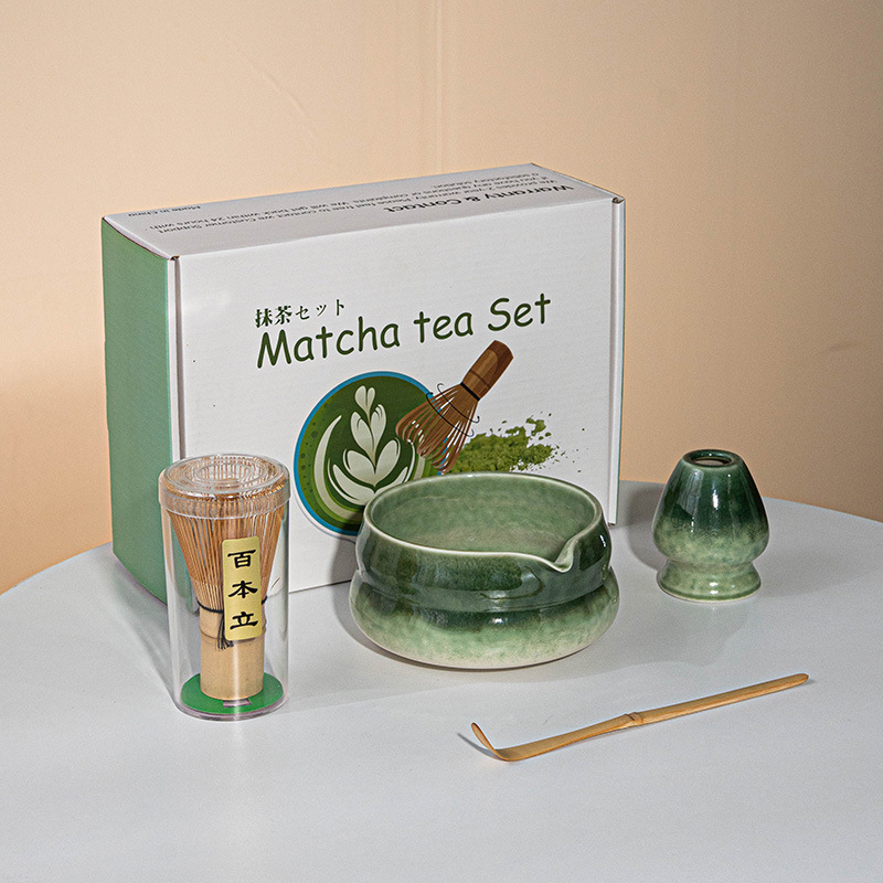 日本製ギフトボックスセット クロスボーダーインスタイル 抹茶ボウル 抹茶ティーセット 百本立陶器 クロスボーダー限定|undefined