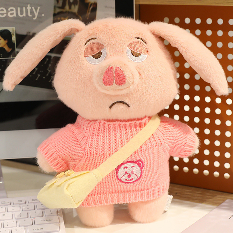 Transformado en una muñeca de montura de cerdo volador, linda muñeca, orejas plegables, regalo de vacaciones complicado de alto valor