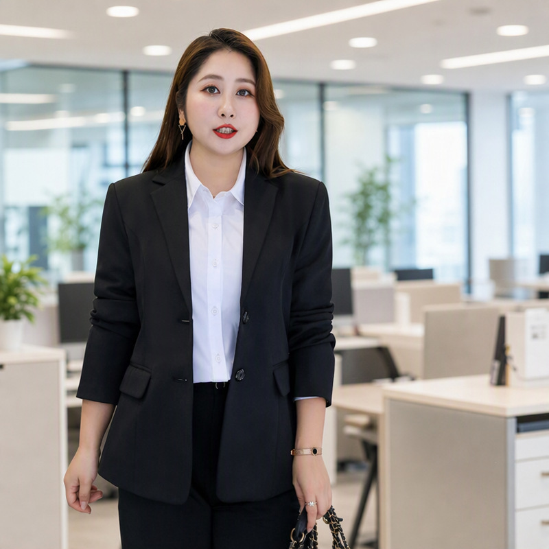 Plus Size Women's Clothing 100kg Suit Jacket Plus Size Jacket for Plus-Size Women 100kg Business Suit Set 888