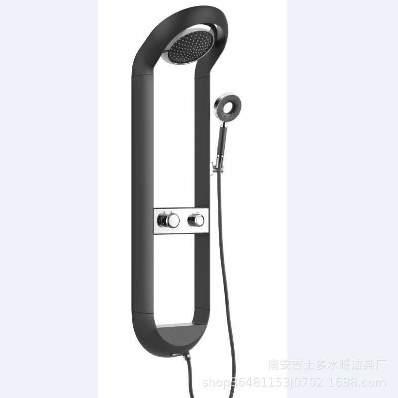 Pistola transfronteriza gris blanco ducha cabeza traje sobrealimentado almacenamiento rack pantalla digital ducha hogar Baño ducha