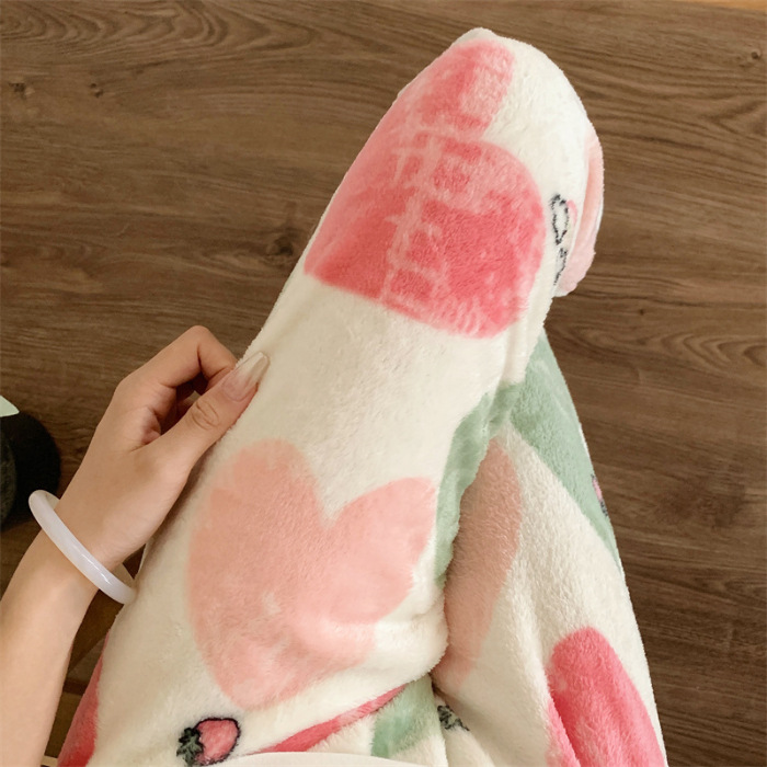 Pantalones de pijama de franela de amor rosa verde