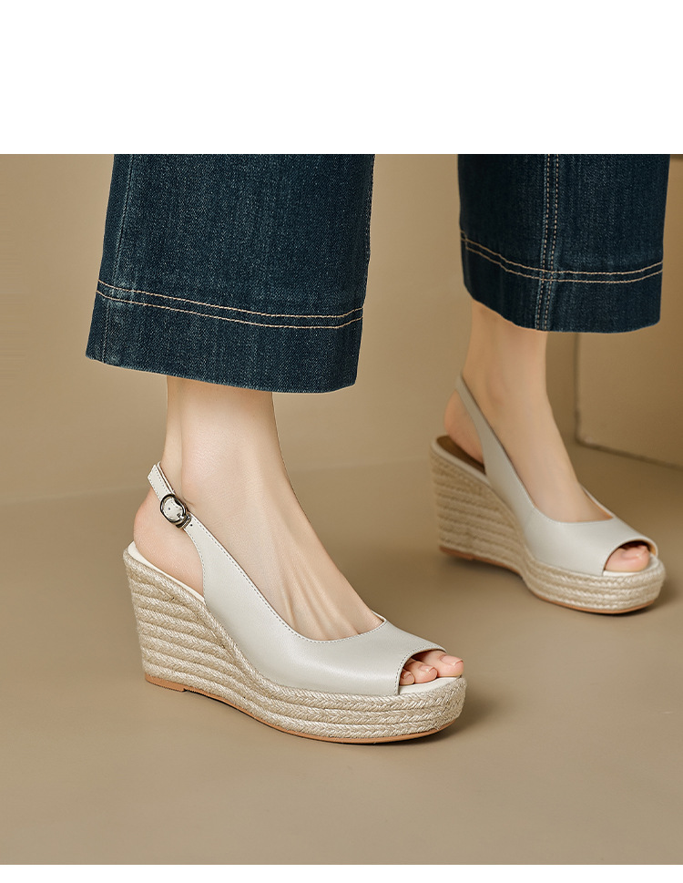 Sandal cao gót nữ hở mũi quai ngang đế xuồng gót 9 cm — màu trắng ngà, bạc chi tiết 7