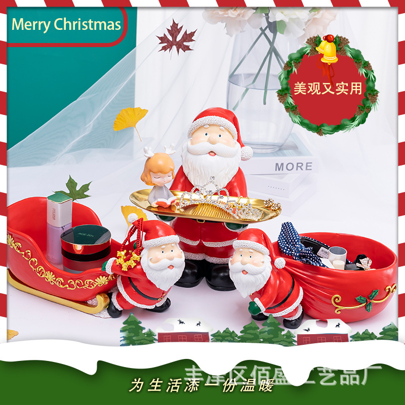 Santa Claus almacenamiento decoración salón sala de estar decoración modelo habitación ventana decoración escena decoración regalo de Navidad